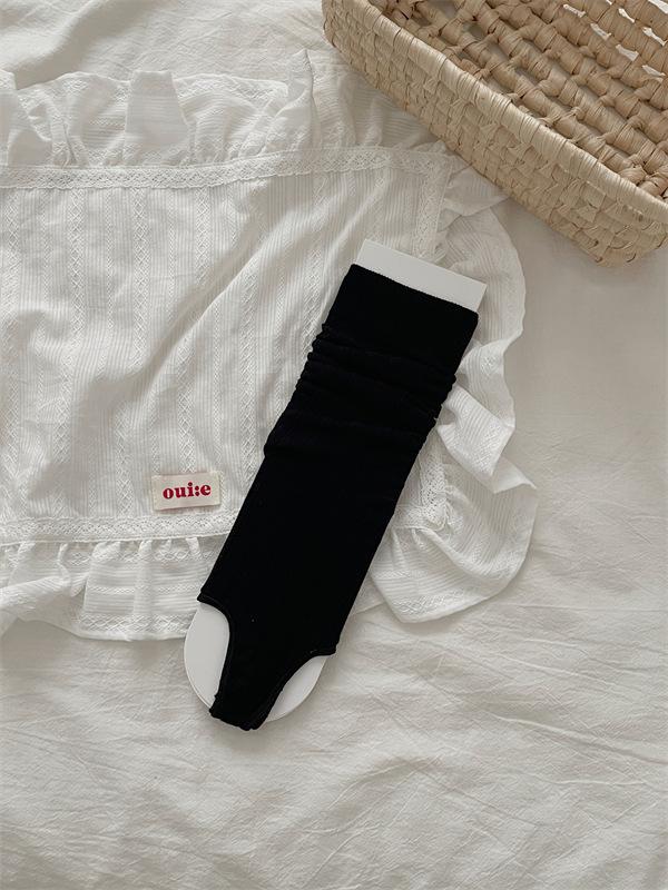 

Ballet Style Foot Sock Covers, Summer Thin Calf Socks, Solid Color, Slimming Beautiful Leg Stockings, Double Needle Stacked Socks One size fits all чорний