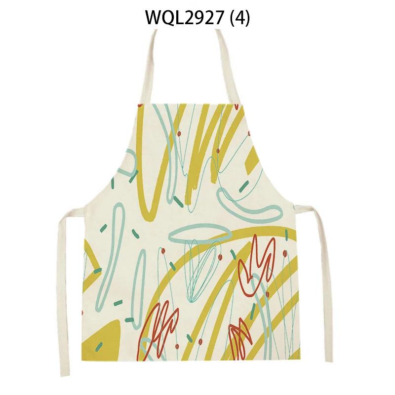 Abstract Plants Kitchen Aprons Home Cooking Sleeveless Aprons Baking Accessories Flowers Pattern Waist Bibs Antifouling Apron