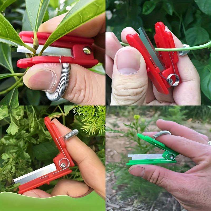 4pcs Ergonomic Thumb and Finger Gardening Scissors - Green Plant Trimming Tool with Sharp Blades for Precise Pruning