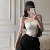 Strap Vest Women's Padded Bottom Shirt Gathered Inside and Outside with Sexy Suspenders