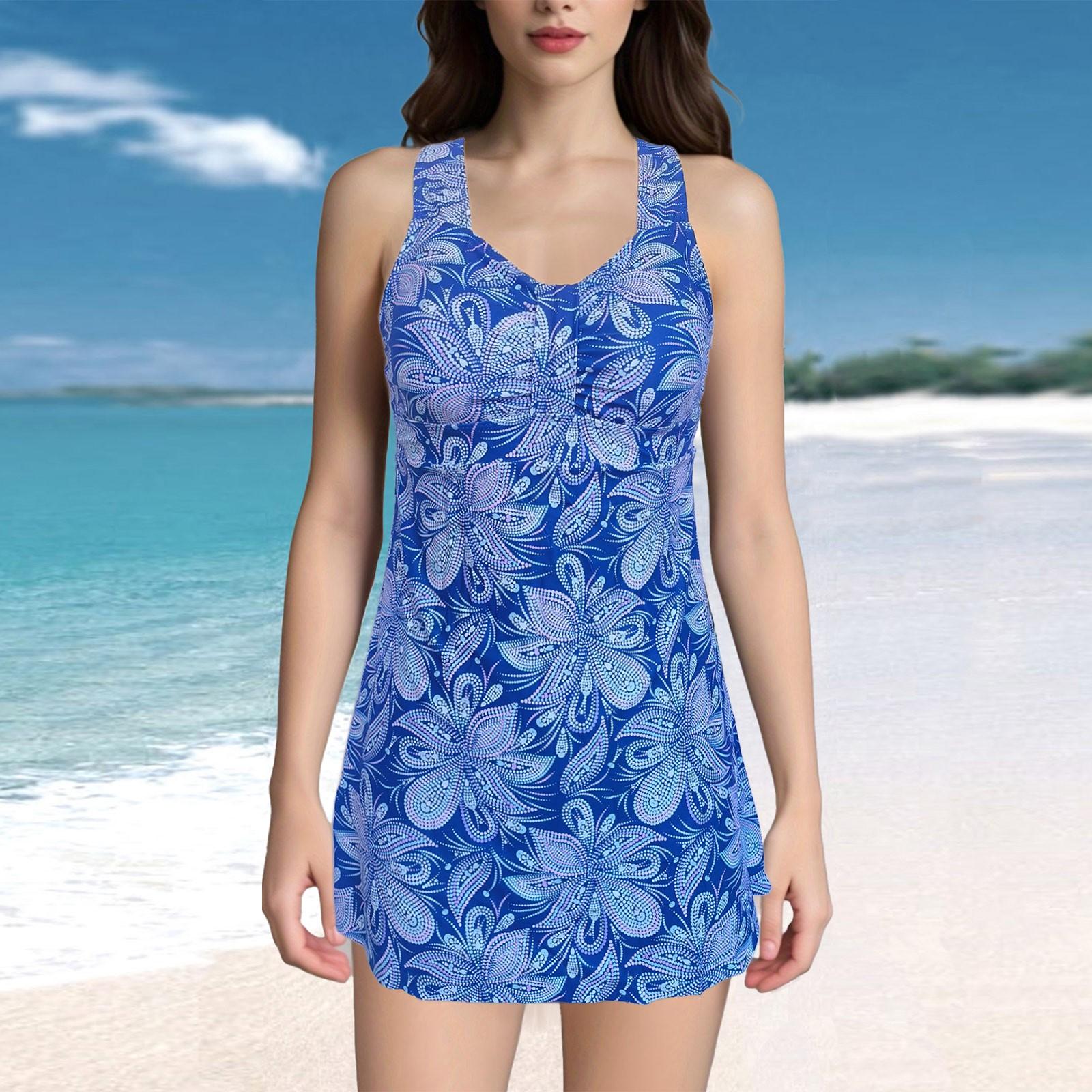 

Женский сексуальный купальник с подтяжками и напечатанным раздельным купальником XXXXL синий