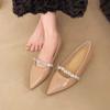 Single Shoes Women's New Summer New Shallow Mouth Gentle Retro Rhinestone with Skirt Heightened Pointed Toe Small Leather Shoes