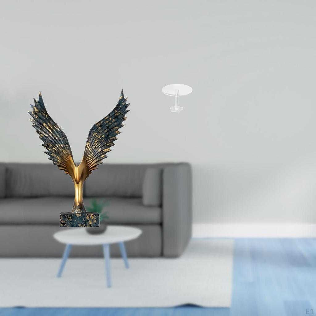 Resin Spreading Wing Statue Sculpture Feng Shui Ornament Decorative Miniature Dollhouse Round Table