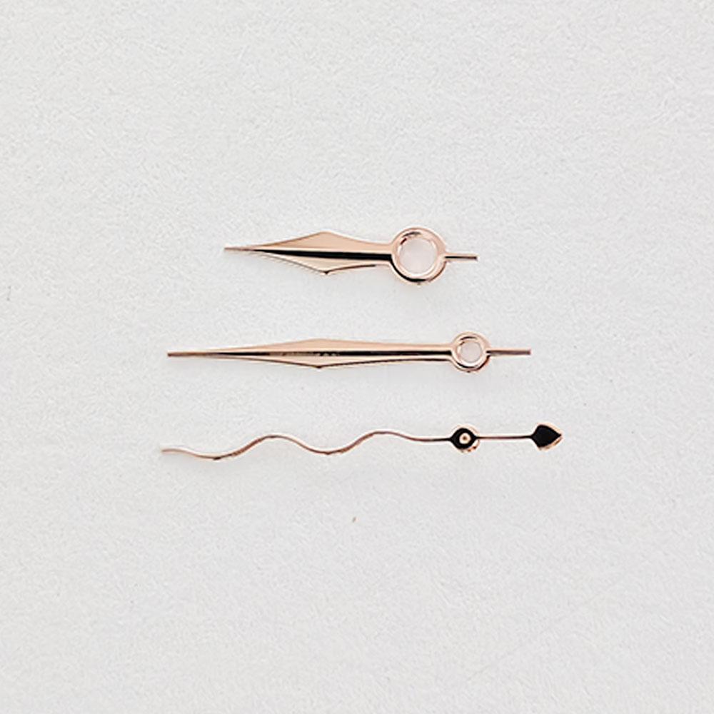 NH35 Watch Hands NH35A NH36 4R 7S No Luminous Wavy Polished Pointers Gold Silver Rose Gold Curly Ripple for Seiko Part Needle