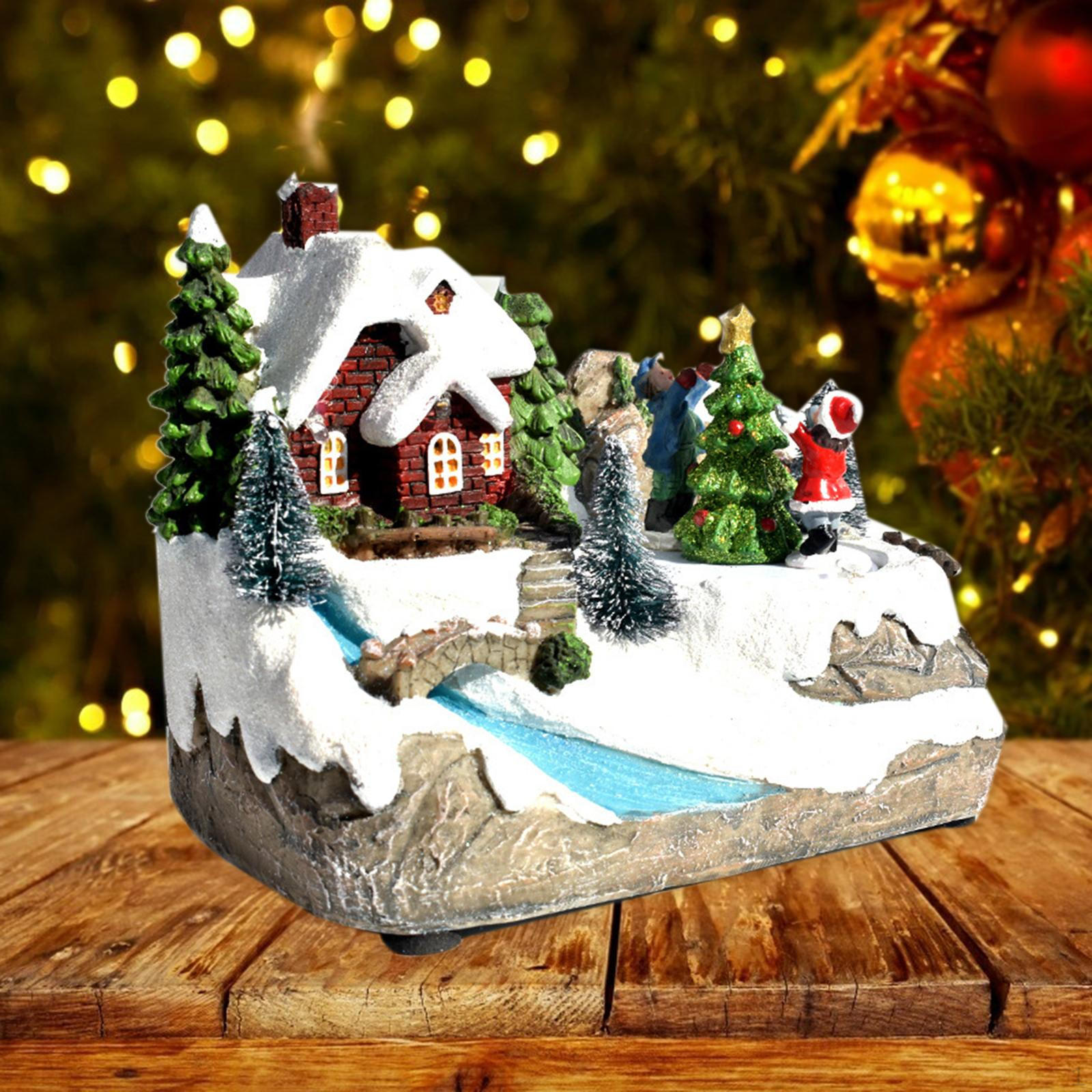 

Мини Рождественский Снежный Дом Украшение Подарочная Смола В Помещении Для Фестиваля Style B