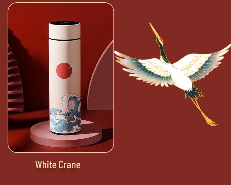 Chinese-Style Smart Insulated Water Cup with Temperature Display, Large Capacity, Customizable Logo, Business Gift