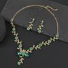 GemChic Women's New Exquisite Alloy Branch Flower Crystal Rhinestone Drops Collarbone Necklace Earrings Two Piece Set Birthday Christmas Jewelry Gift