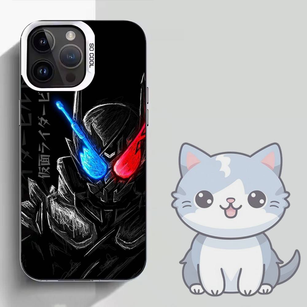 

Чехол для телефона K-Kamen R-Rider с маской для iPhone 16,15,14,13,12,11,Mini,Pro,SE,MAX Белый Матовый Ударопрочный Чехол iPhone13
