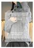 Mengyi 25 Autumn/Winter Women's High Neck Yarn-Dyed Wool Sweater with Side Buttons and Cable Knit Design.