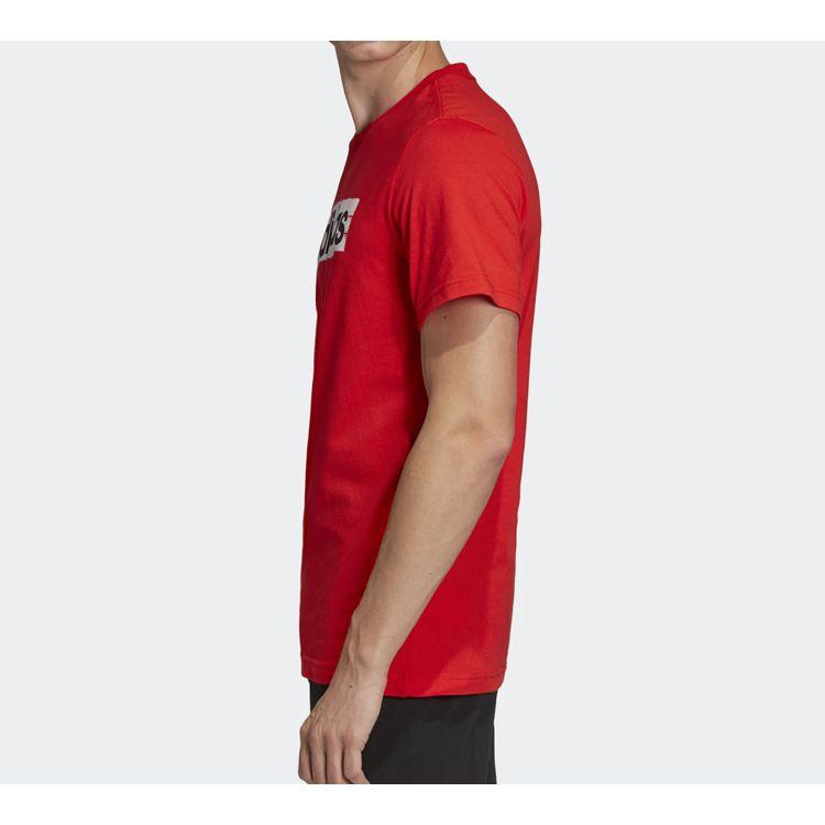 Adidas Letter Logo Sport Short Sleeve T-Shirt Men Tops Red DV3053