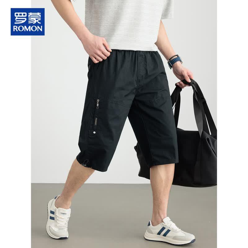 

ROMON Men s 100% Cotton Casual Capri Shorts XL
