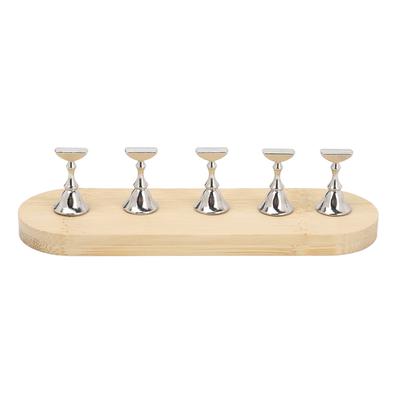 Stojan na vystavení nehtů DIY Dřevěný Lisovací Upevnění Magnetický Držák na Umělé Nehty pro Začátečníky Manicuru