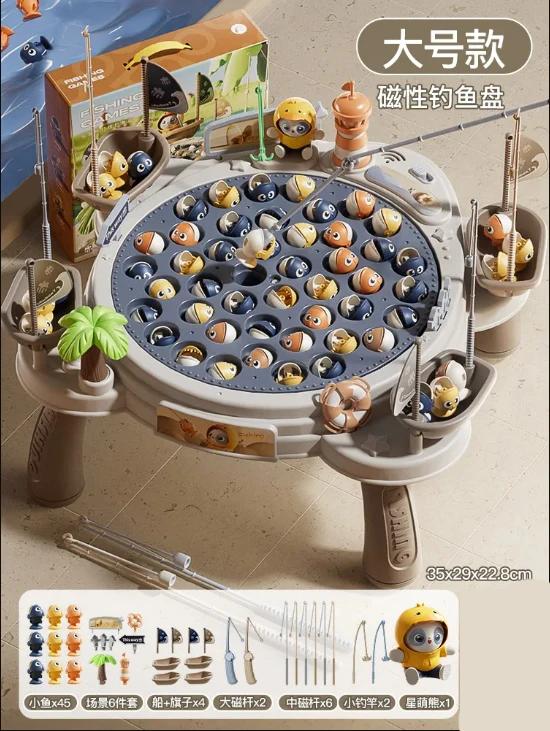 Ungiftiges magnetisches Angelspiel für Kinder, elektrisches Angelspielzeug mit Musik, Drehspiel, Angelrute, Bildung, Baby 3 Jahre, Geschenke