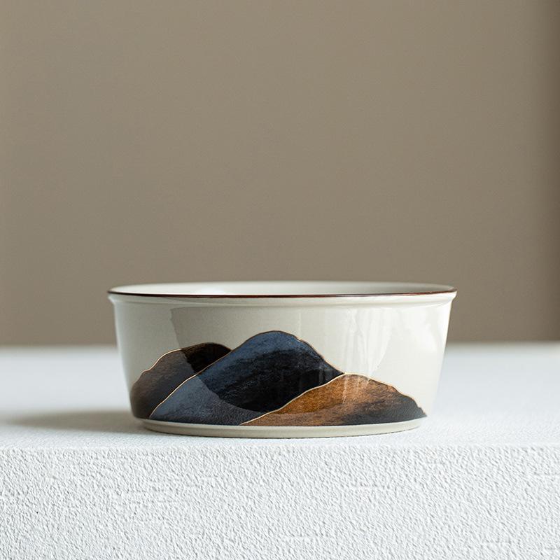 Mountain and River Tea Wash Plant Ash Ceramic Tea Wash/Tea Residue Tank/Tea Wash Storage/Tea Ceremony Accessories/Tea Ceremony Accessories