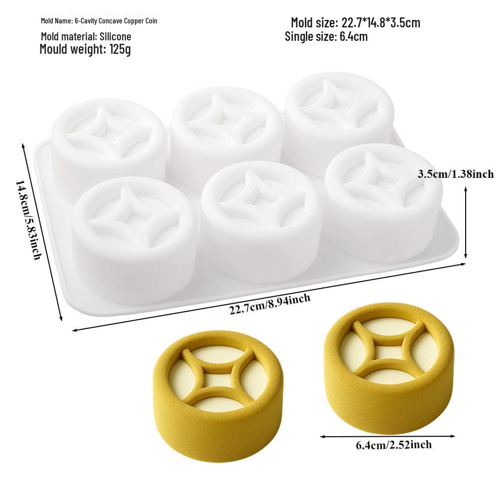 6-Cavity Flower & Heart Silicone Mousse Mold for Chocolate and Cakes