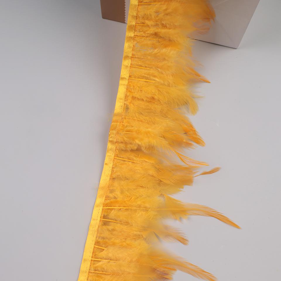 10Meters Hackle Feather Trim Rooster Neck Feather Ribbon Pheasant Feathers Fringe for Crafts Accessories Sewing Decoration