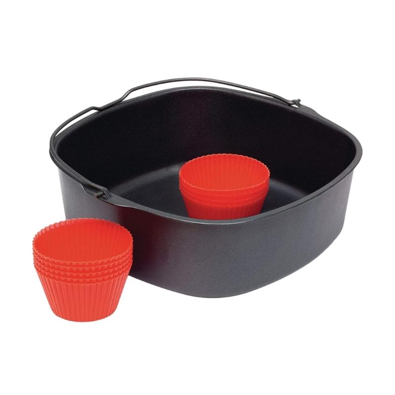 Air Fryer Cake Basket Cake Baking Pans Air Fryer Cake Bucket Metal Material Muffin Cups Gift for Baking Enthusiasts