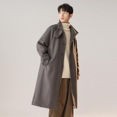Men's 2025 Trendy Mid-Length Woolen Trench Coat: Stylish, Versatile & Casual.