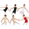 Combinaison de Gymnastique Danse pour Filles Col Rond Sans Manches Fermeture Éclair Invisible au Dos Longueur Cuisse pour l'Entraînement