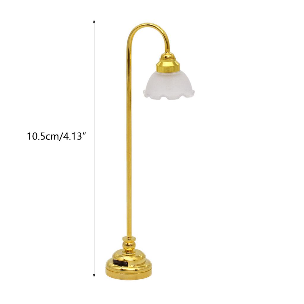 Flower Lamp Floor Lamp Light Pretend Play for Kids Role Furniture Model Toy 1:12 Scale Vintage Floor Lamp PlayHouse