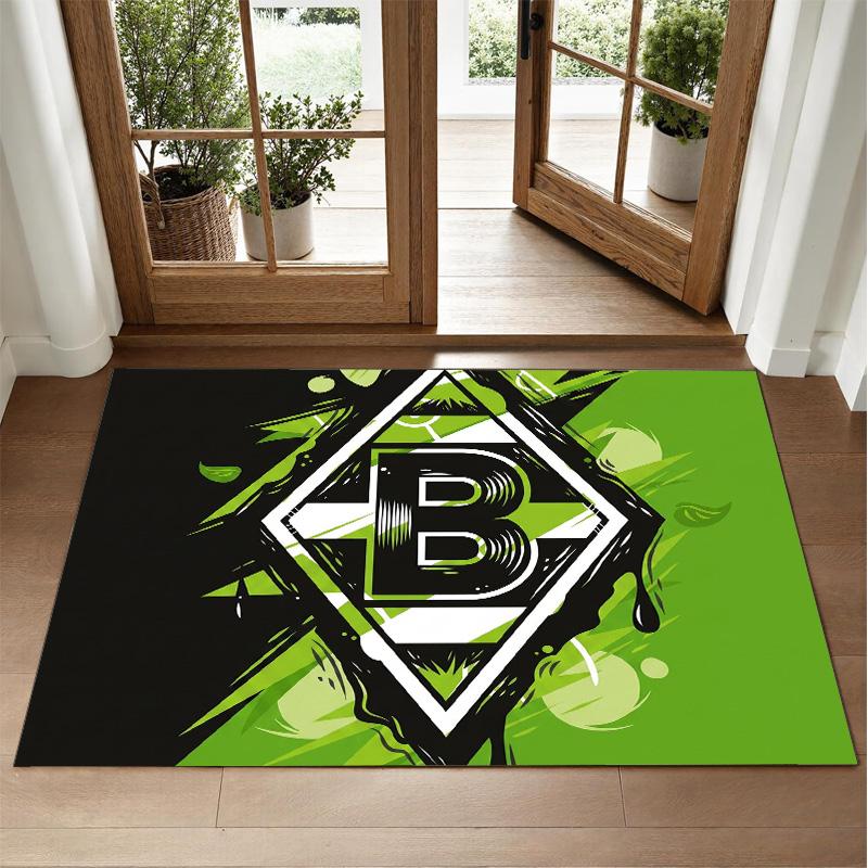 Borussia Mönchengladbach Design Crystal Velvet Rug Soft Decorative Mat for Bedroom Entrance