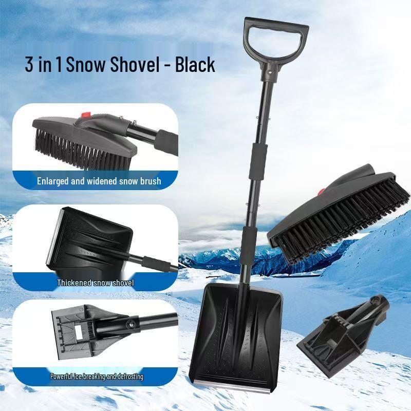Multifunctional Retractable 3-in-1 Rotating Ice and Snow Removal Shovel Tool