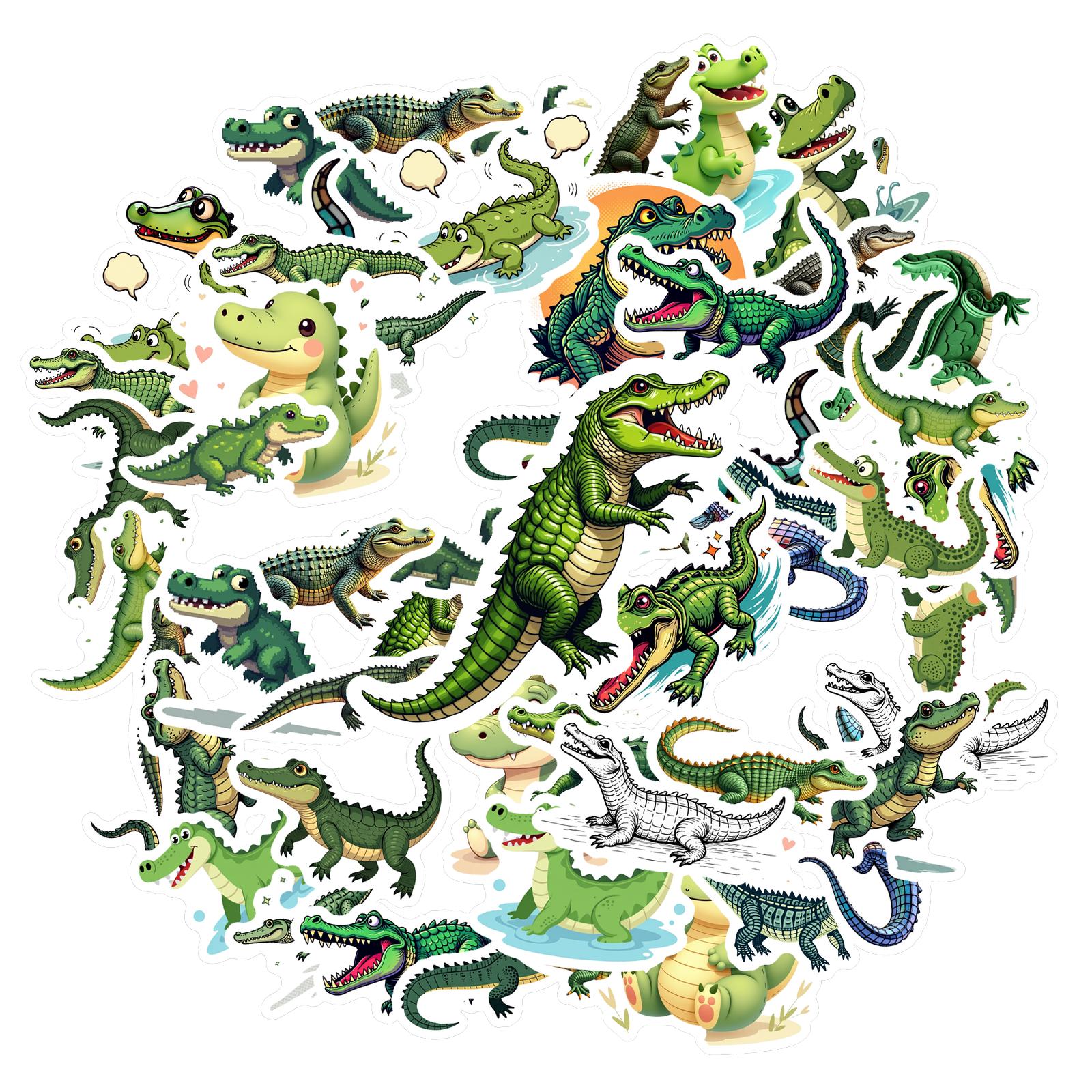 

Crocodile Cartoon Stickers Decorate laptops, notebooks & suitcases with fun animal vinyl stickers! stationery lovers