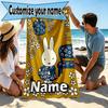 Custom Name Personalized Miffy Print Beach Towel, for Trip Camping Beach Party Home Decor, Birthday Gift for Family & Friends