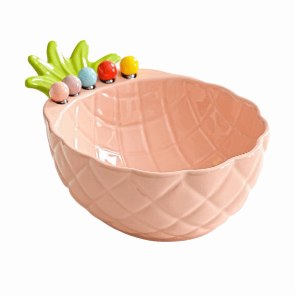 Reusable Salad Dessert Bowl Cream-Style Ceramic Fruit Bowl Ceramic Fruit Plate  Desktop Decoration