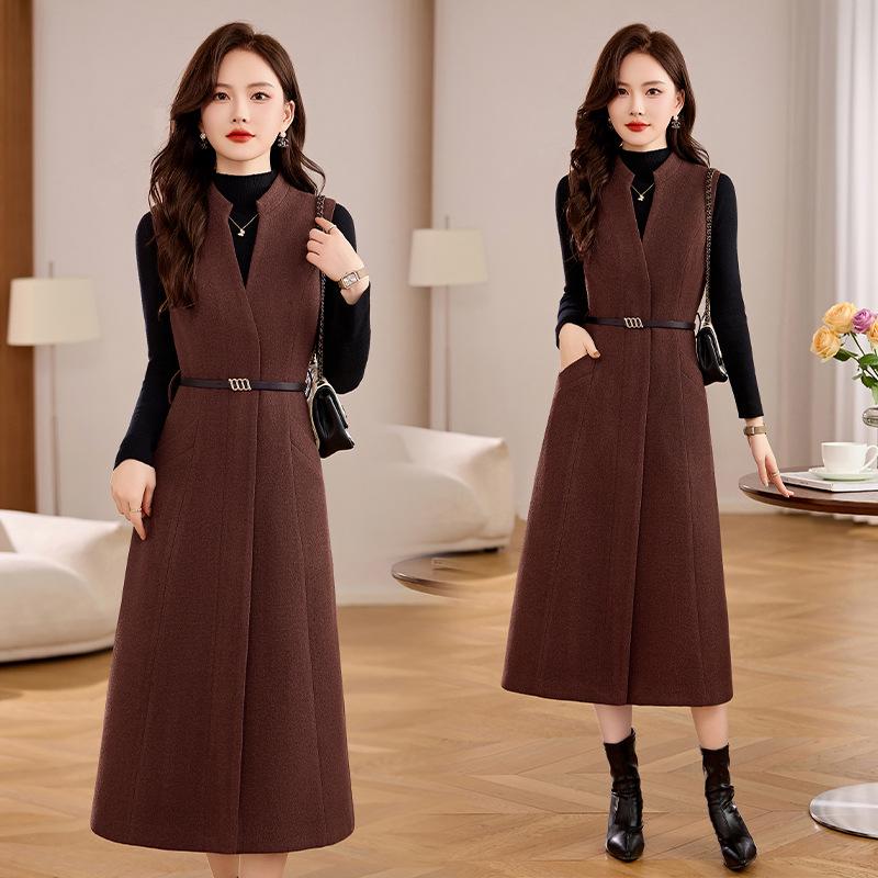 Women's 2025 Early Spring Knitted Vest & Long Dress Set XM235
