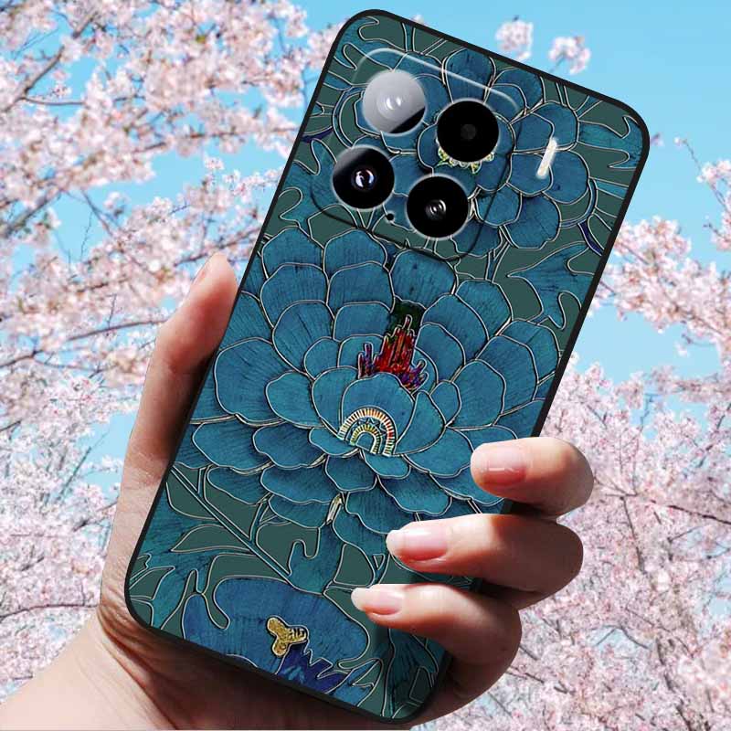For Xiaomi 15 Pro 5G 6.73"Cases 3D Relief Soft Silicone Cover Retro Embossed for Xiaomi 15 5G Phone Mi 15pro 15 3D Soft TPU Case