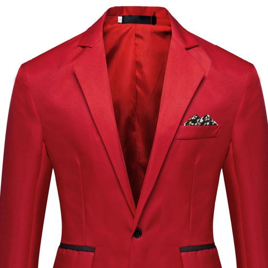 Blazer Casual da Uomo alla Moda con un Bottone e Risvolto, Manica Lunga, Tasca Decorativa, Giacca Completo, Abbigliamento da Lavoro