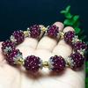Buyee Natural Garnet Bracelet Small Round Loose Stone Bracelets Wine Red Gem Bead Charm Bracelet for Women Fashion Fine Jewelry