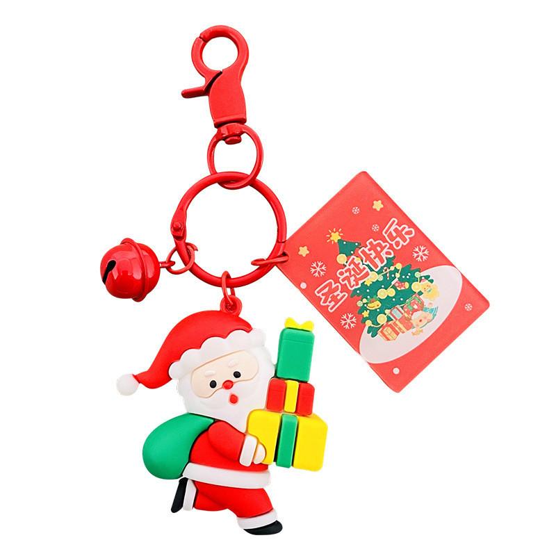 Santa Claus Cute Keychain Festive Silicone Accessory Ideal For Parties Christmas