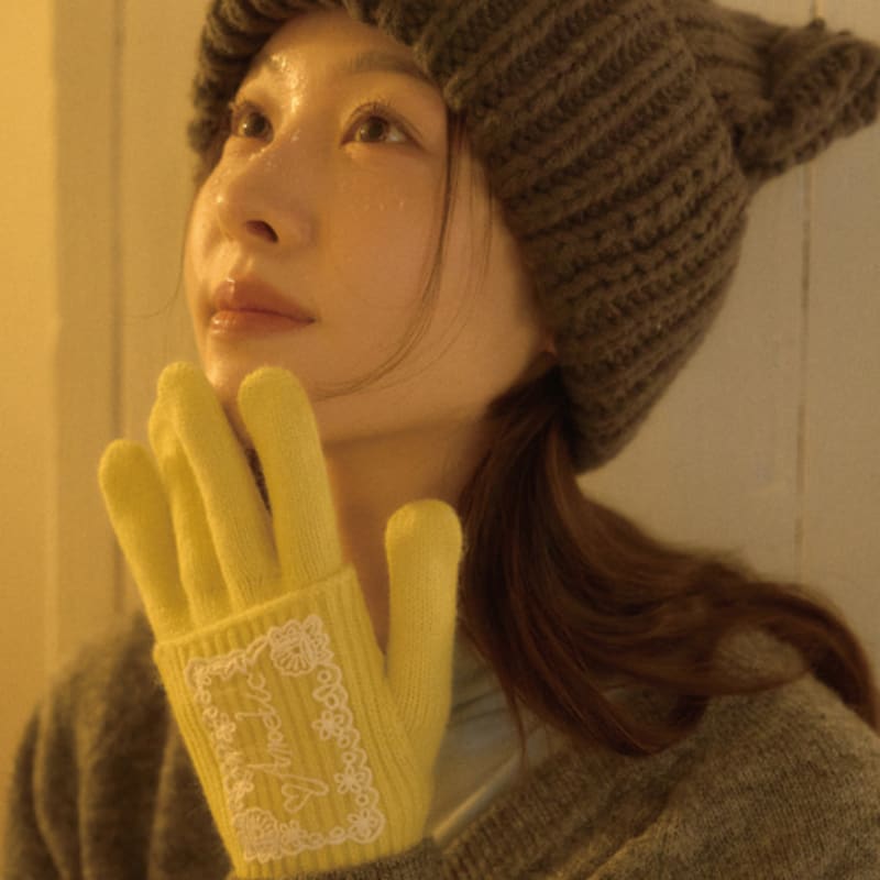 ANOETIC COZY LACE GLOVE_YELLOW