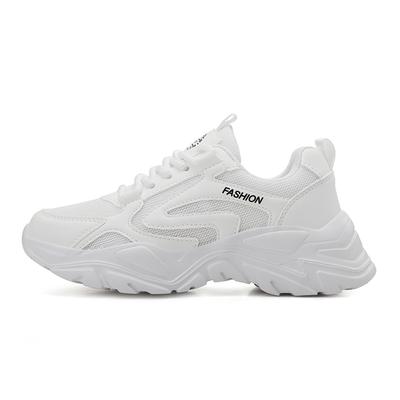 Scarpe da ginnastica bianche con plateau da donna Scarpe vulcanizzate da donna con suola spessa Scarpe robuste da donna