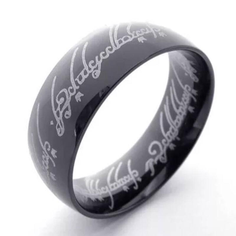 High-End Herren Der Herr der Ringe Trendiger Titanstahl Punk Schmuck Ring für Paare