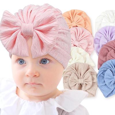 INS Baby Schleife Jacquard Mütze: Baby einfarbig schimmernder Hut im indischen Stil, 8 Farben