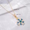 Fashion Hamsa Evil Eye Zircon Pendant Necklace Stainless Steel Chains High Grade Geometric Choker Jewelry Gifts For Women Girls