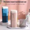 Porta spazzolino da denti da viaggio, porta dentifricio, scatola portaoggetti portatile, organizer per accessori da bagno da viaggio all'aperto