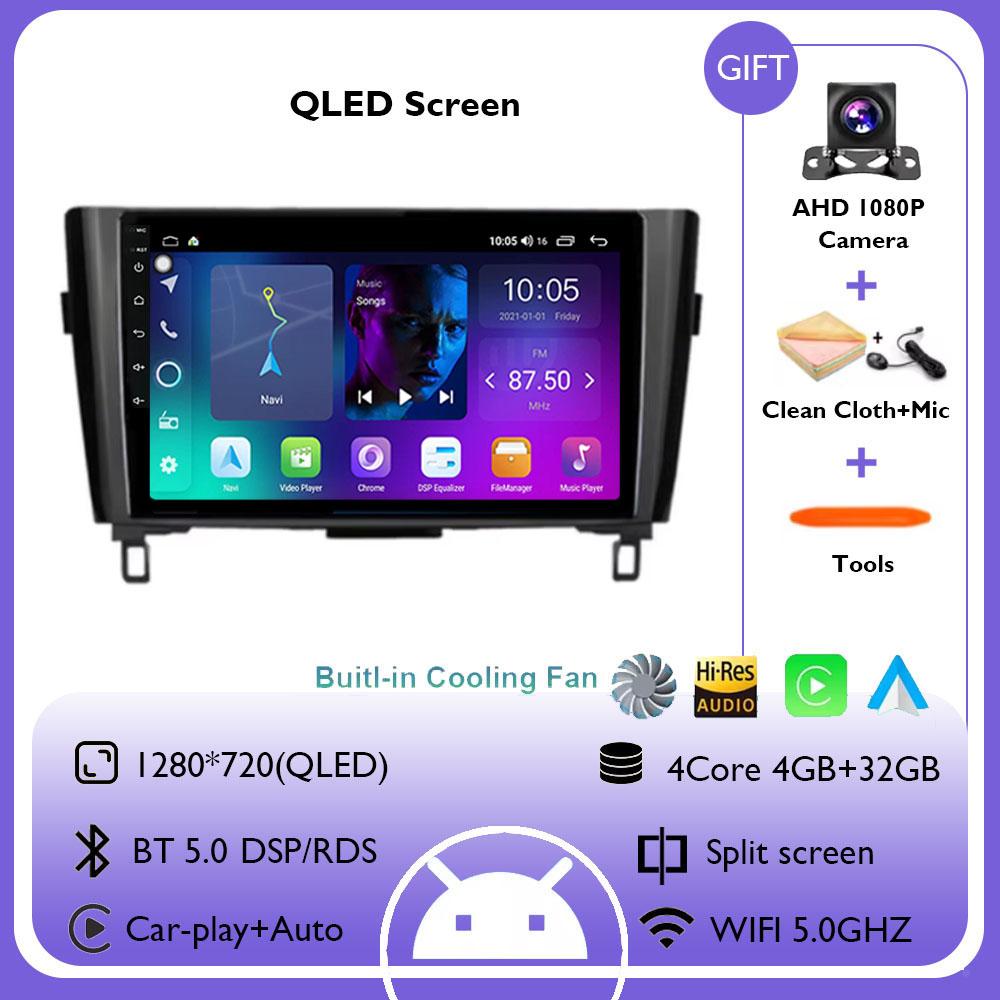 Wireless CarPlay&Auto Android 14 Radio For Nissan Qashqai J11 X-Trail 3 T32 2013-2017 Car Multimedia GPS Navigation Autoradio