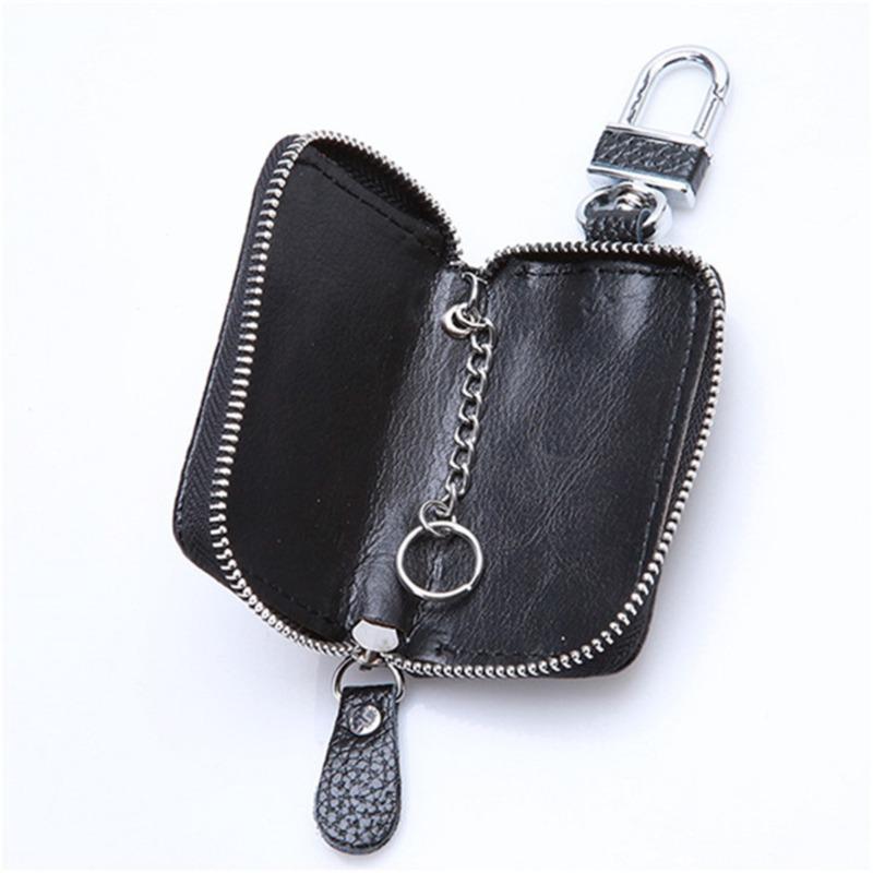 Black Universal Car Key Case for Litchi Grain PU Leather Car Key Case Suitable for A Variety of Car Logo Universal Key Cover чёрный
