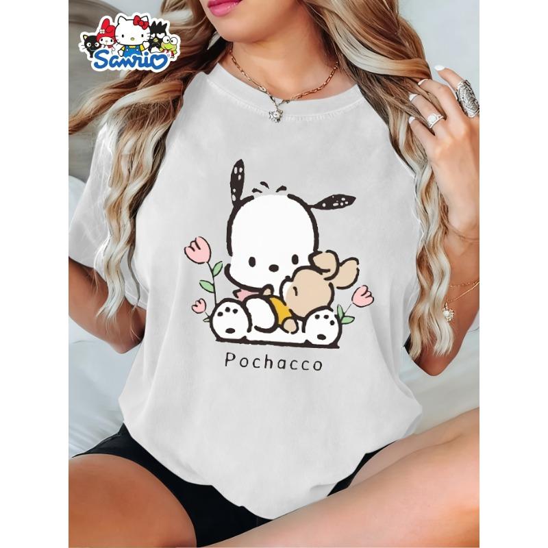 Genuine Sanrio Authorized Women's Elegant Short-sleeves Are Suitable for Daily and Holiday Wear In Spring, Summer and Autumn.