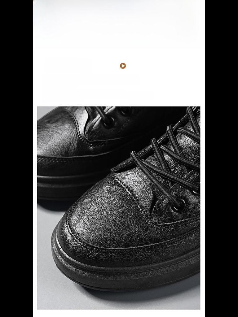 Męskie wodoodporne buty robocze z wysoką cholewką - Antypoślizgowe, casualowe skórzane na każdą porę roku