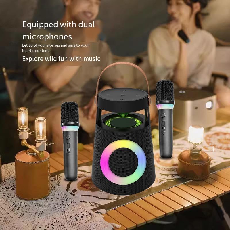 1 Stück Tragbarer Bluetooth-Lautsprecher mit Mai-Schwerbass für Zuhause und Draußen mit Umgebungslicht, Hochwertiger Bluetooth-Lautsprecher
