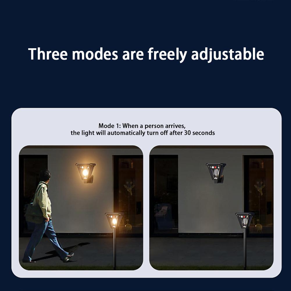 Solar Powered Floor Lamp Wall Lamp Motion Sensor Outdoor Wall Light Waterproof LED Landscape Light for Yard Patio Lawn Lighting