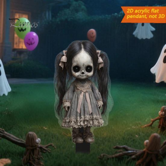 Weather Resistant Yard Decor Halloween Scarecrow Garden Stake, 2D Flat Creepy Zombie Ornament, Spooky Doll Horrifying Lawn Ornaments Decoration, Scary