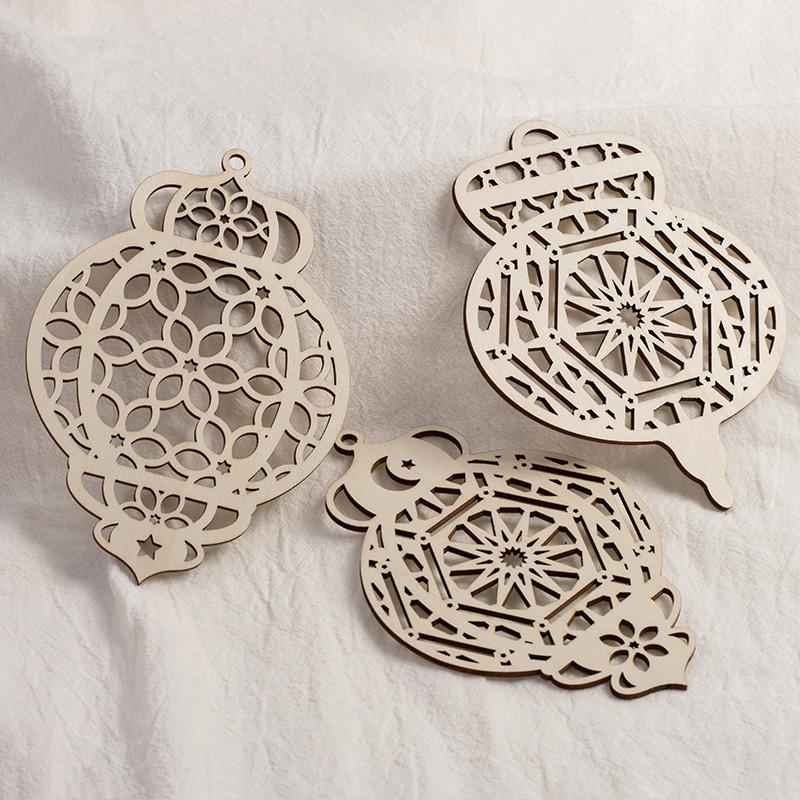 Ramadan Star Moon Hanging Ornament Wooden Ramadan Decorations 2026 Islamic Muslims Party Accessories Eid Ramadan Party Supplies