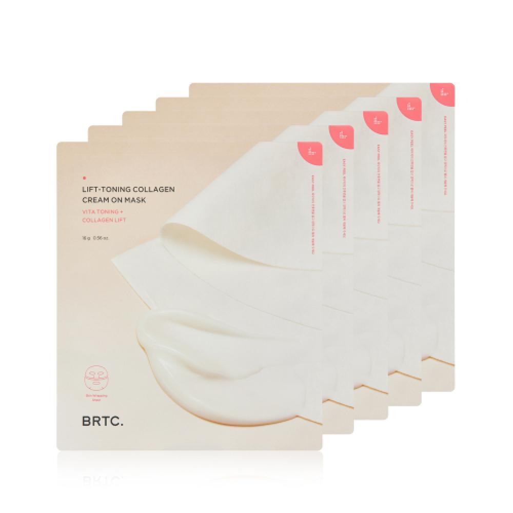 Brtc Lifting Collagen Cream On Mask Pack 5 Sheets 2 Pack NONE