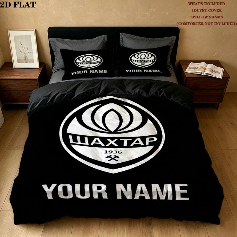 Custom Fc Shakhtar Donetsk Bedding Quilt Set Quilt Cover Pillowcase Home Decoration Birthday Gift (1 * duvet cover + 2 * pillowcase, without core)